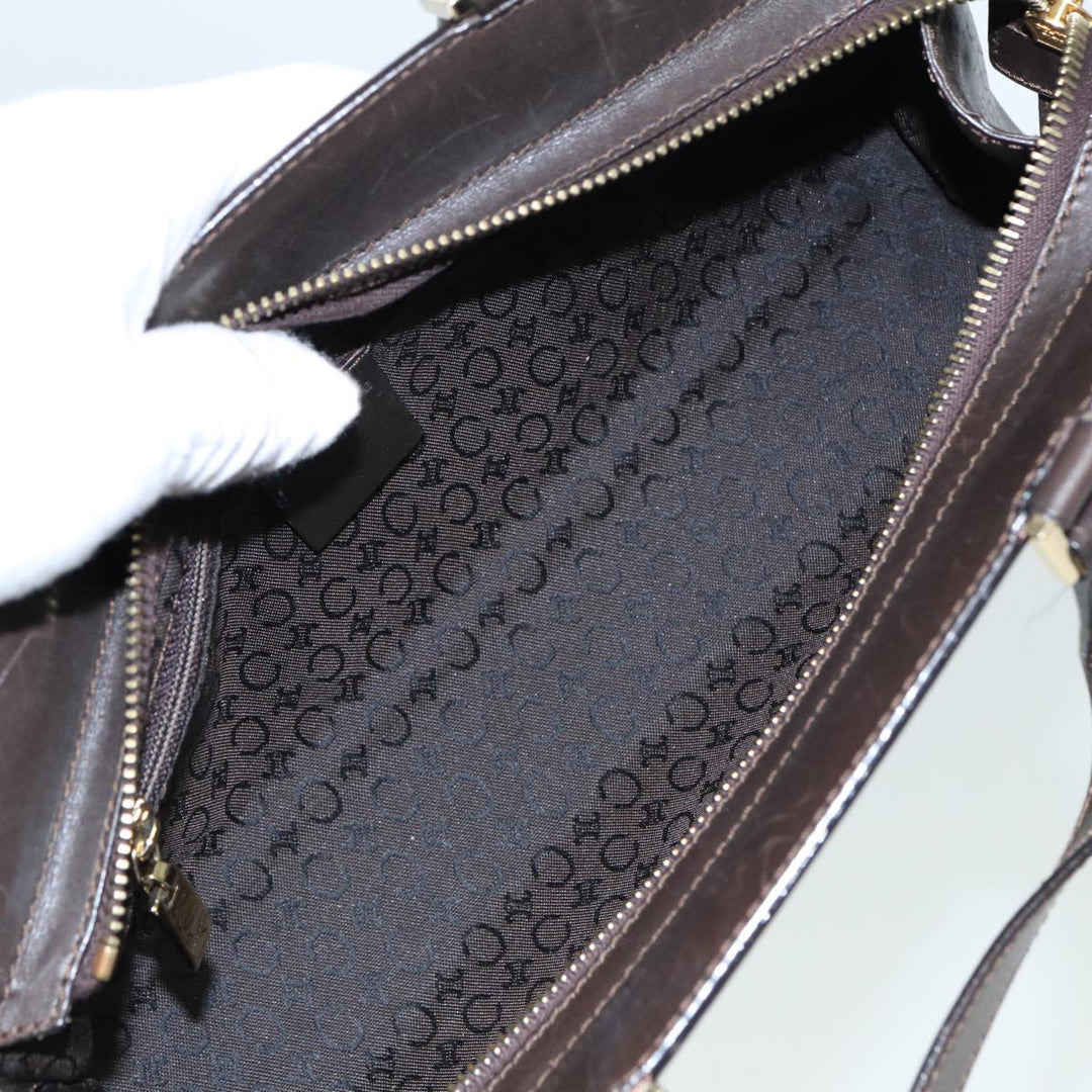 Celine C Macadam Canvas Hand Bag White Auth 78219