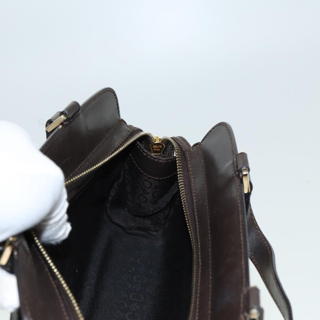 Celine C Macadam Canvas Hand Bag White Auth 78219