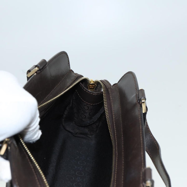 Celine C Macadam Canvas Hand Bag White Auth 78219