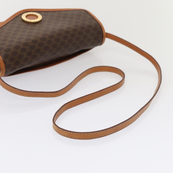 Celine Macadam Canvas Shoulder Bag PVC Leather Brown Auth 78220