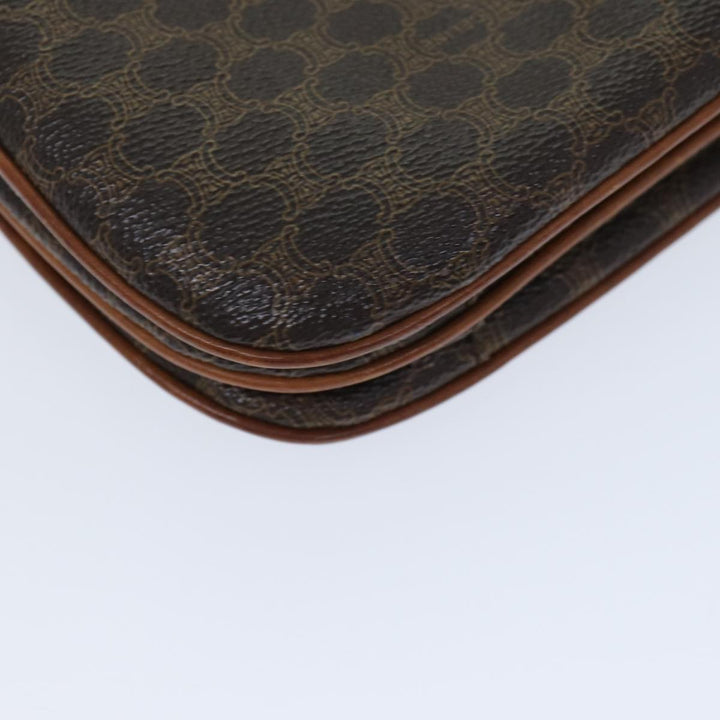 Celine Macadam Canvas Shoulder Bag PVC Leather Brown  78222