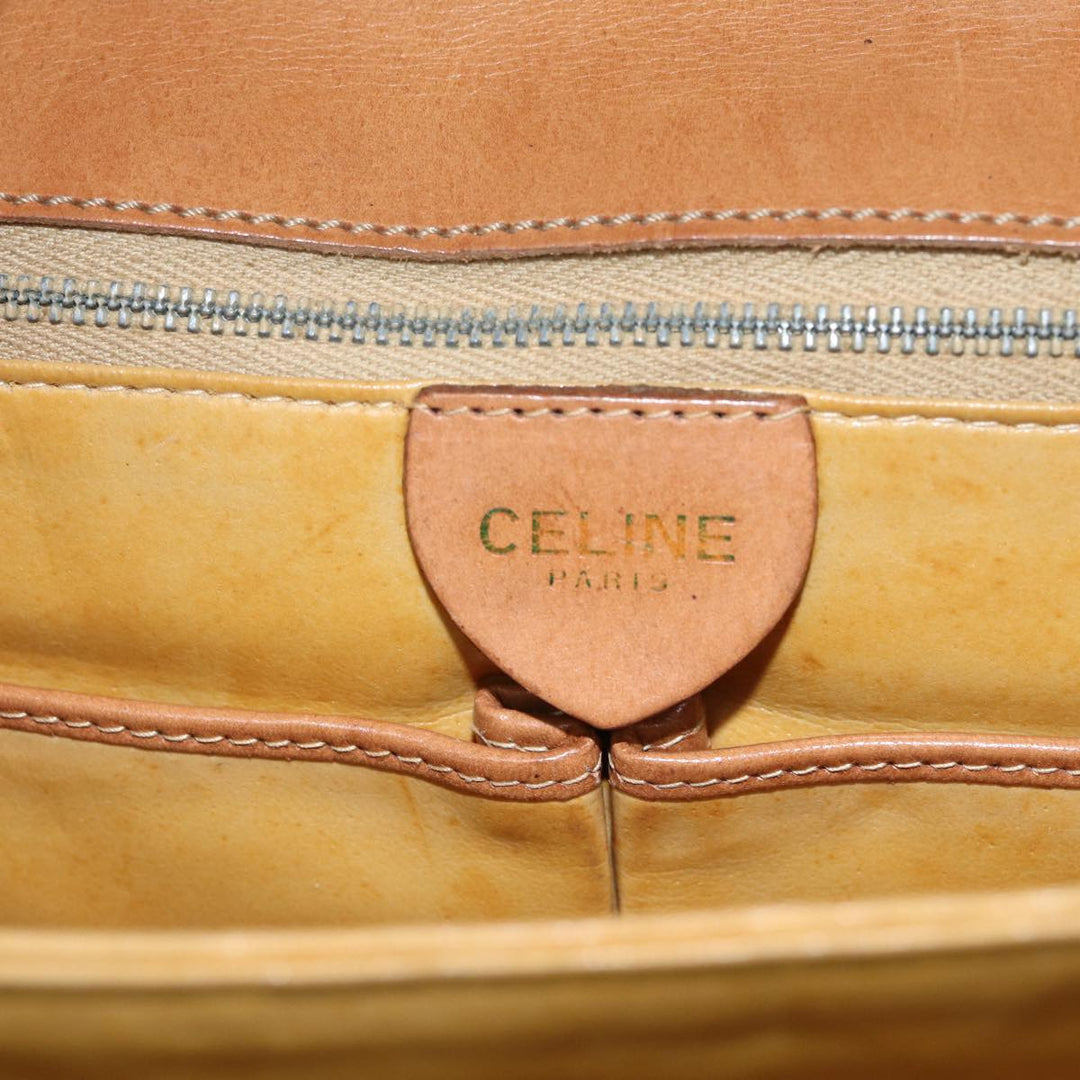 Celine Macadam Canvas Shoulder Bag PVC Leather Brown  78222