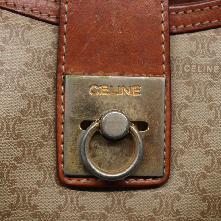 Celine Macadam Canvas Shoulder Bag Beige  78224