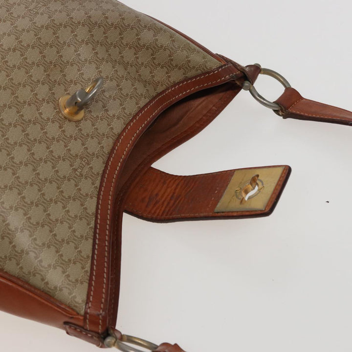 Celine Macadam Canvas Shoulder Bag Beige  78224