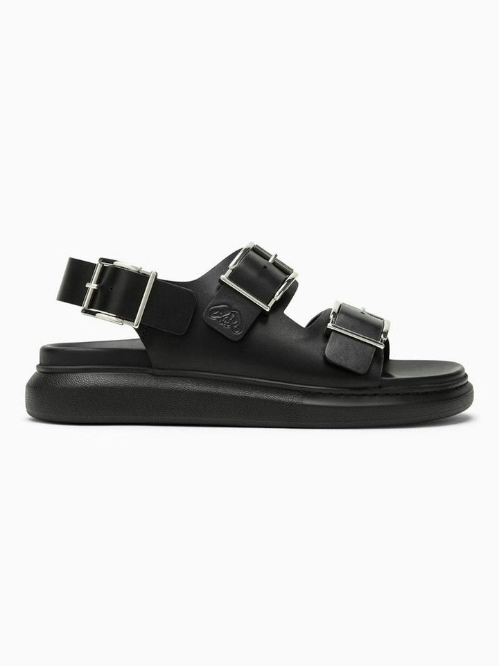 BLACK LEATHER SANDAL