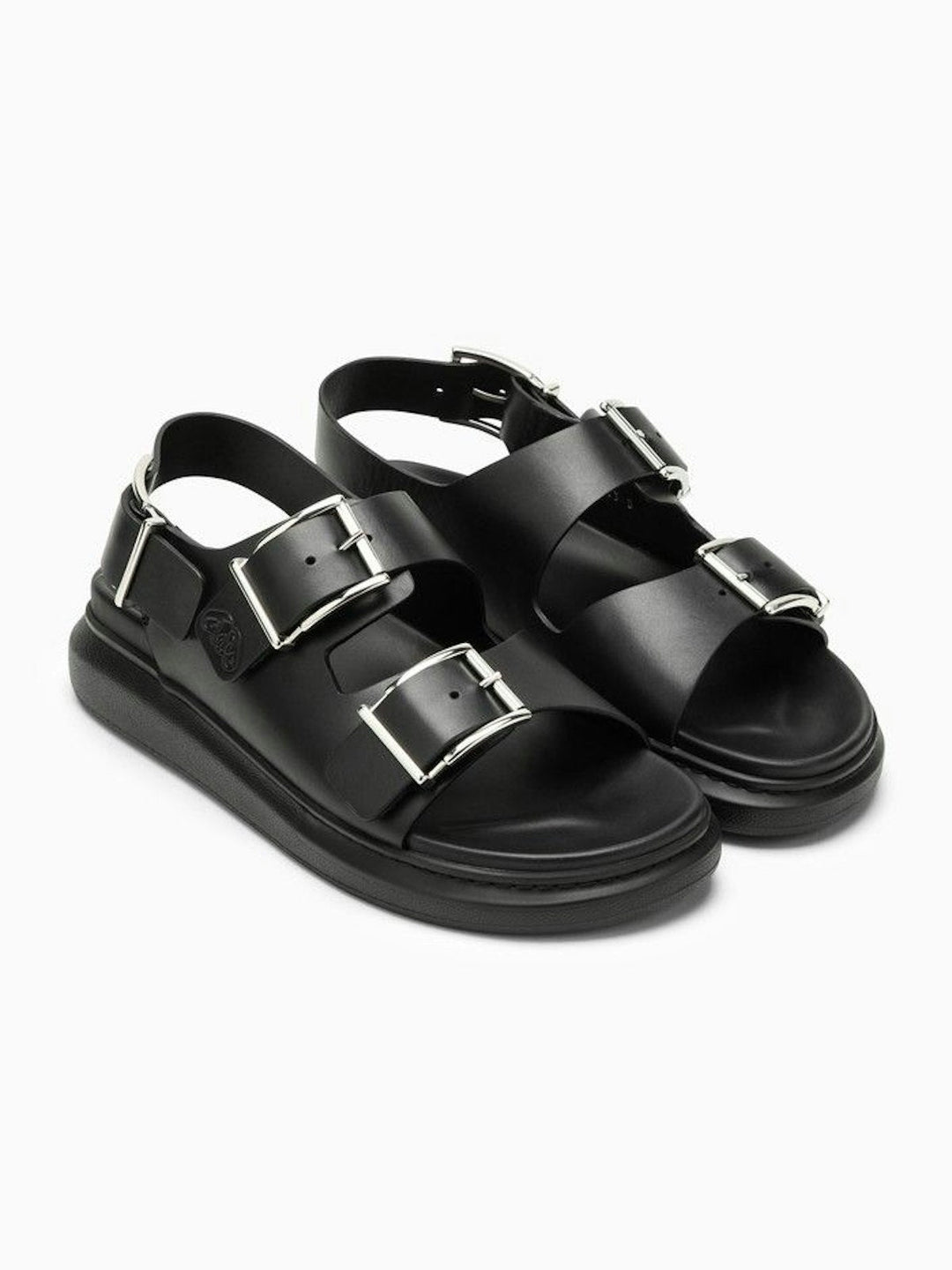 BLACK LEATHER SANDAL
