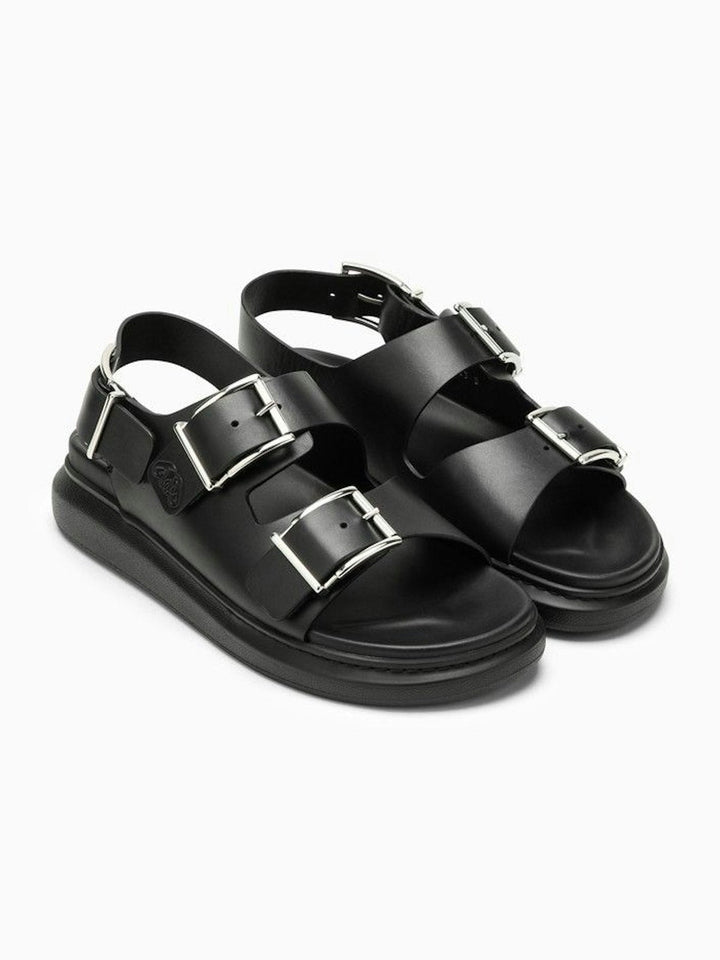 BLACK LEATHER SANDAL