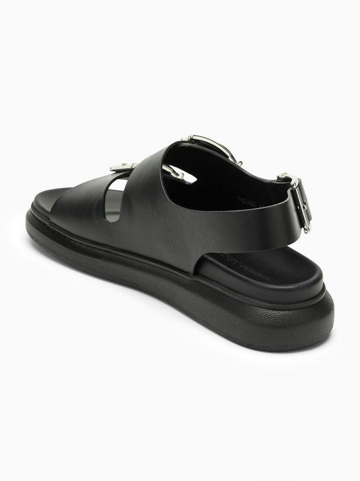 BLACK LEATHER SANDAL