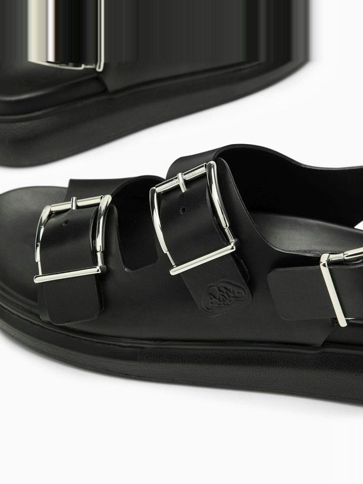 BLACK LEATHER SANDAL