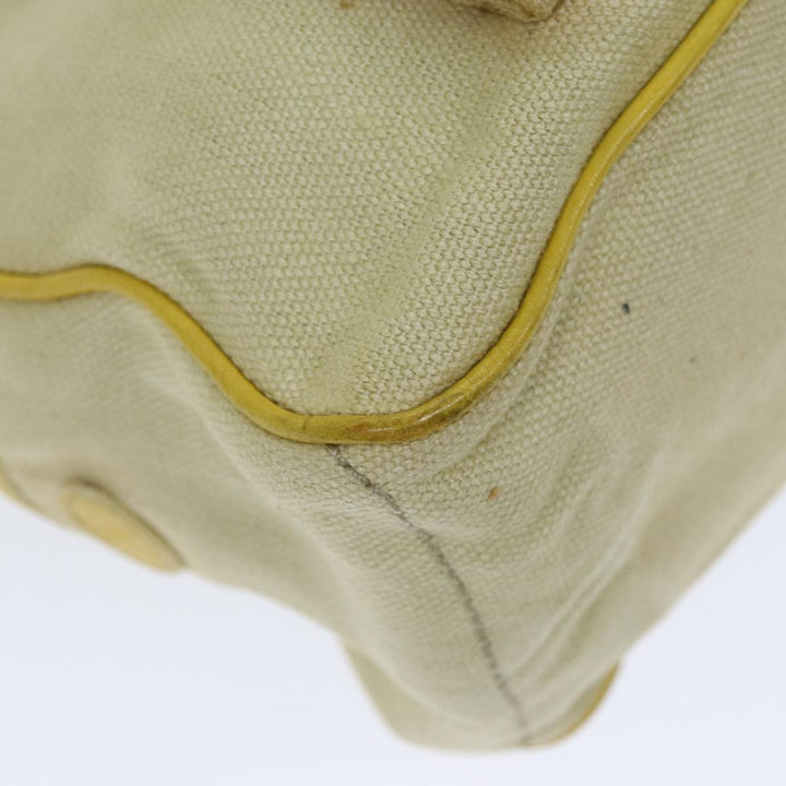 Celine Hand Bag Canvas Yellow Beige Auth 78273