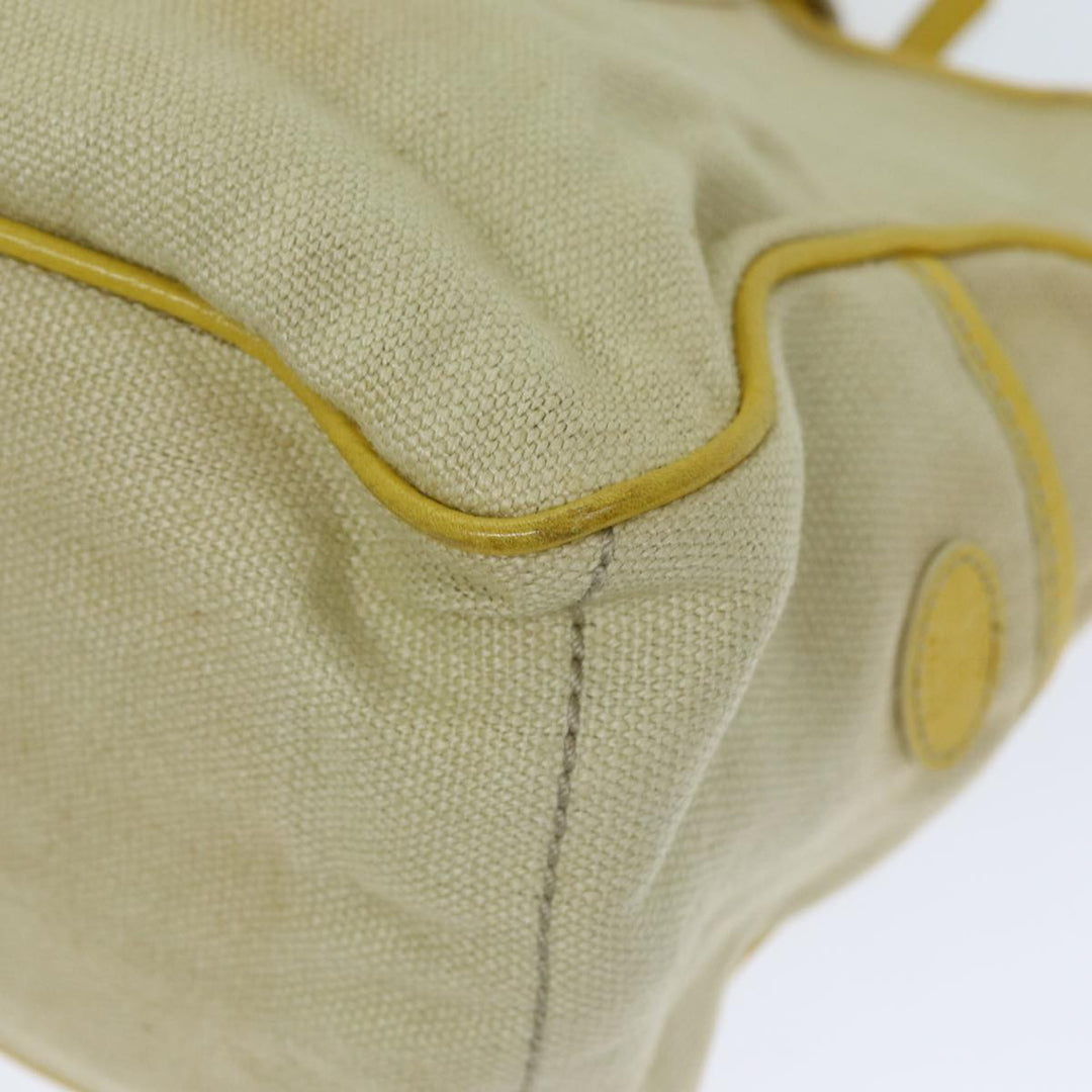 Celine Hand Bag Canvas Yellow Beige Auth 78273