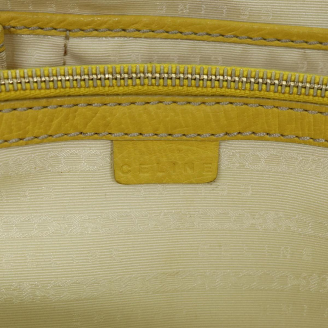 Celine Hand Bag Canvas Yellow Beige Auth 78273