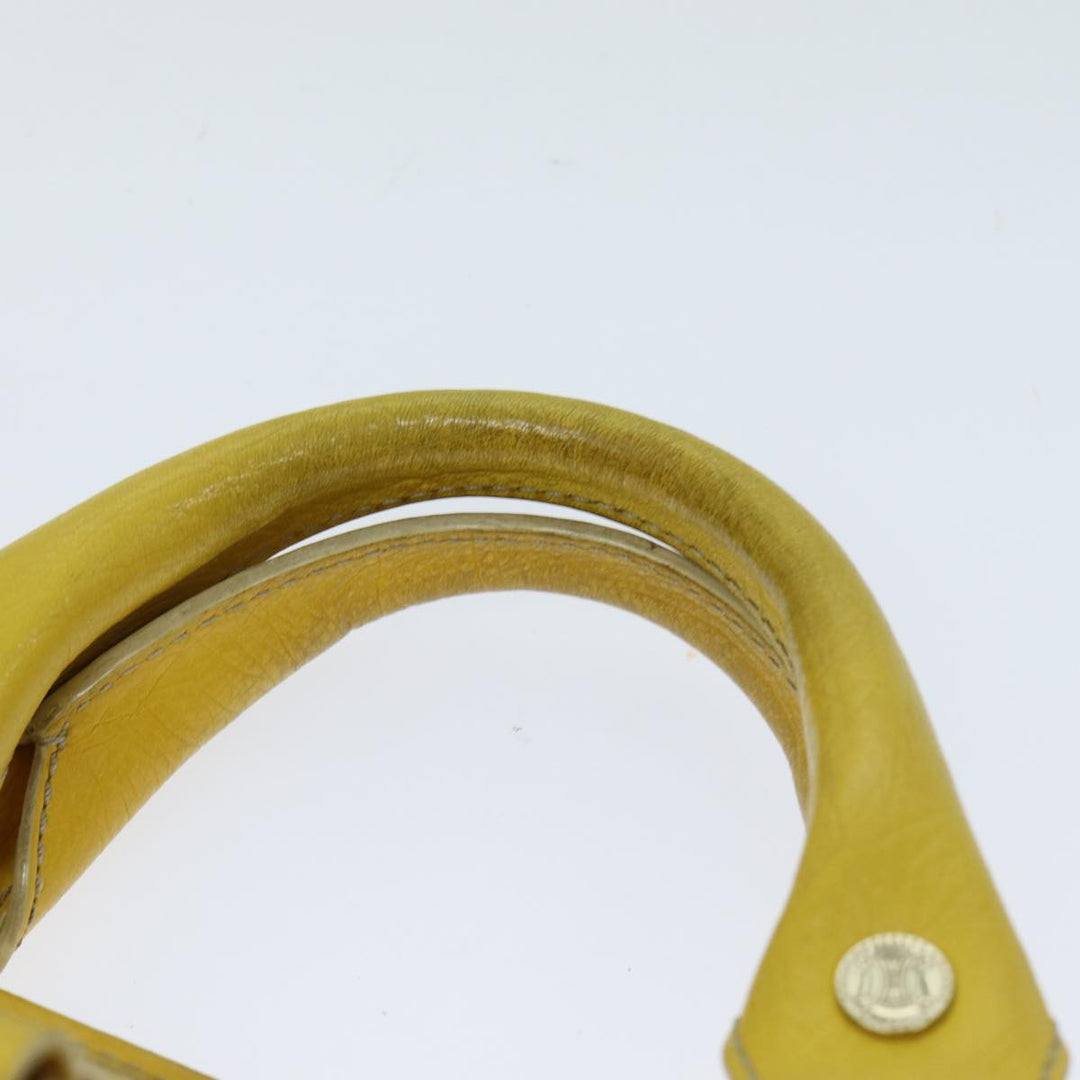 Top Quality Celine Hand Bag Canvas Yellow Beige Auth 78273