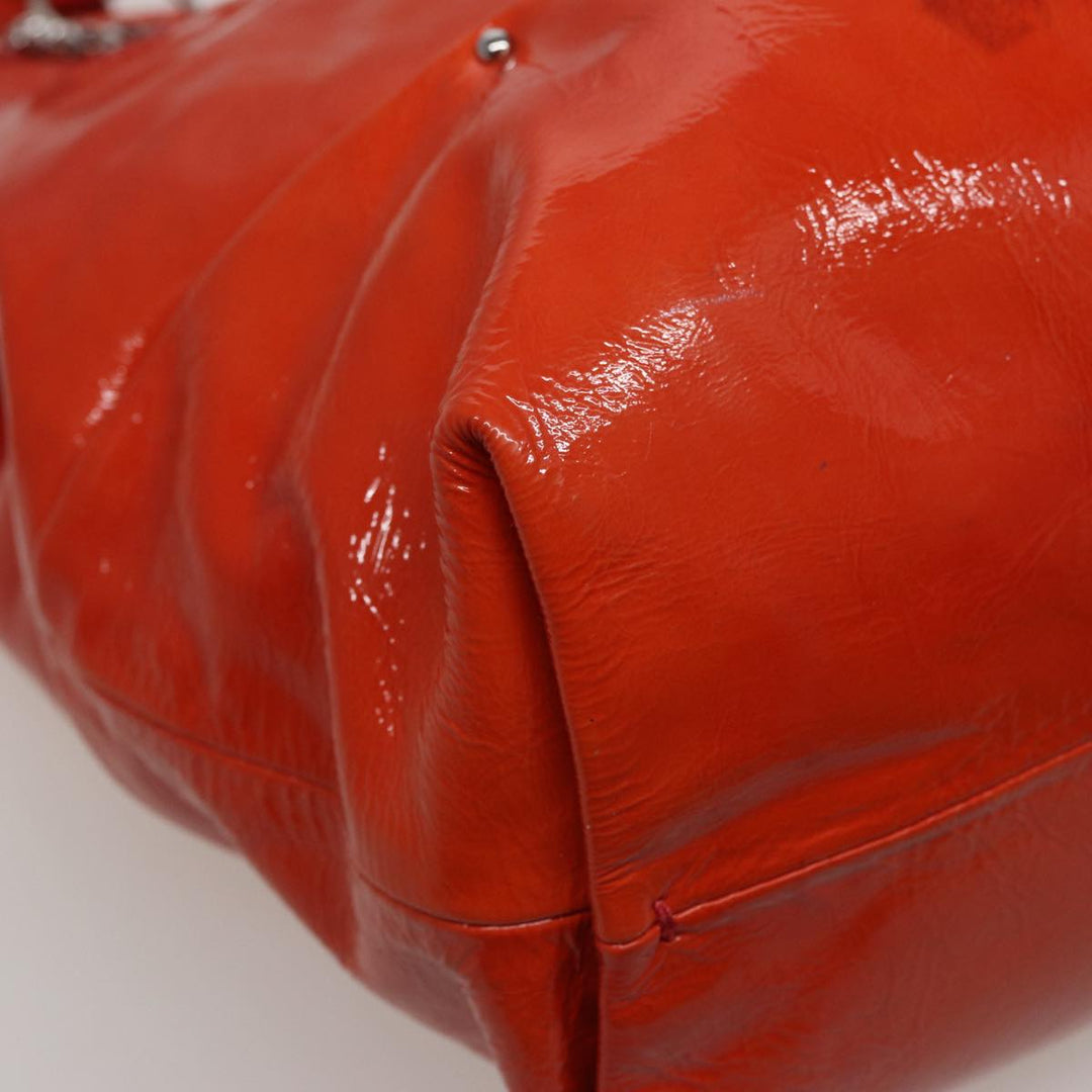 Celine Hand Bag Enamel Orange Auth 78274