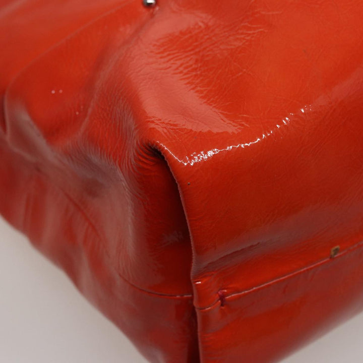 Celine Hand Bag Enamel Orange Auth 78274