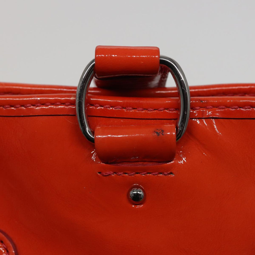 Celine Hand Bag Enamel Orange Auth 78274