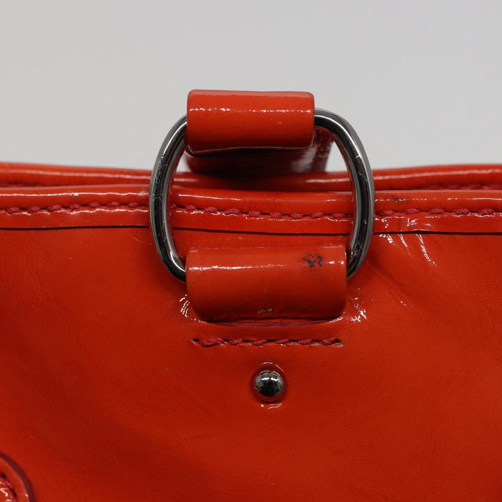 Celine Hand Bag Enamel Orange Auth 78274
