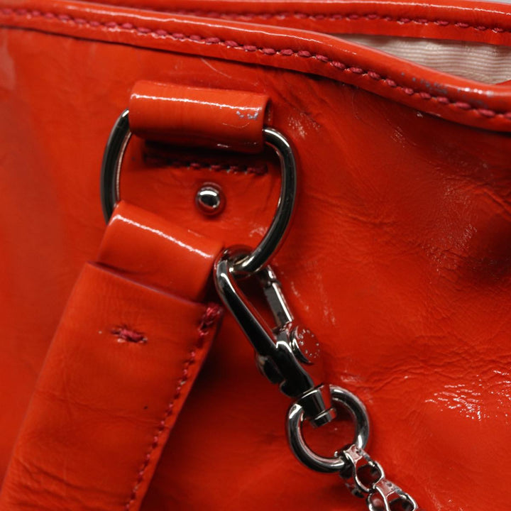 Celine Hand Bag Enamel Orange Auth 78274