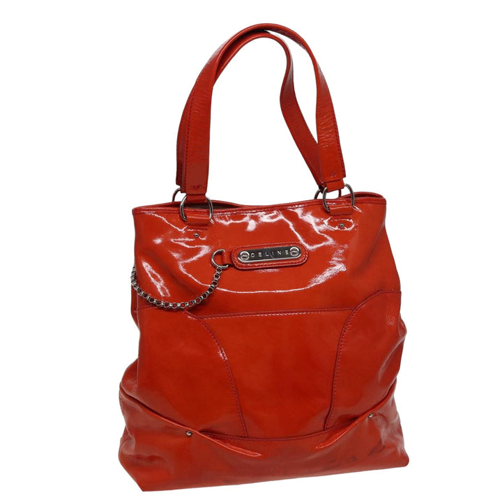 Celine Hand Bag Enamel Orange Auth 78274