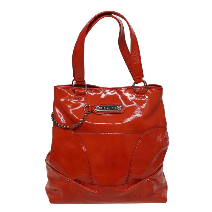 Celine Hand Bag Enamel Orange Auth 78274