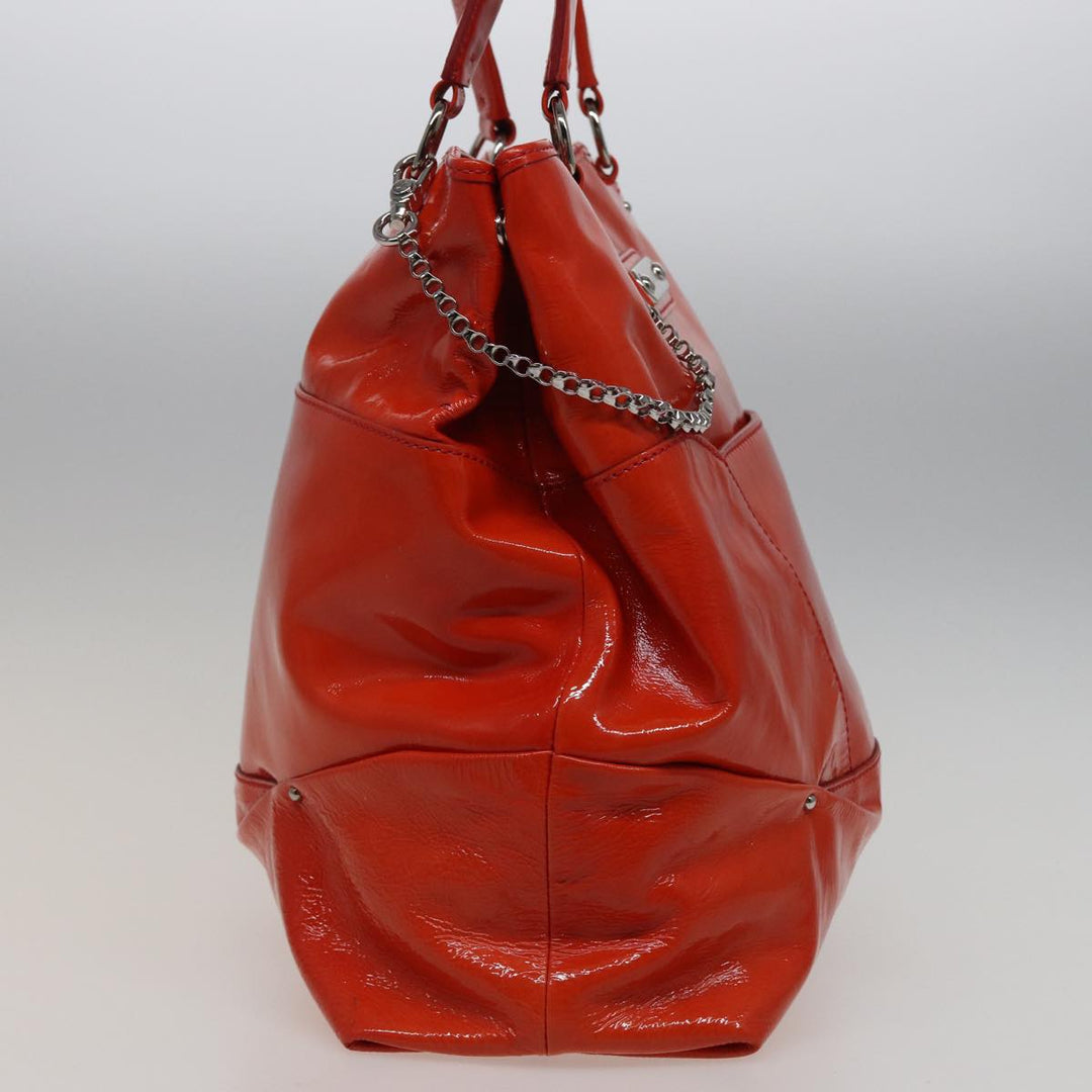 Celine Hand Bag Enamel Orange Auth 78274