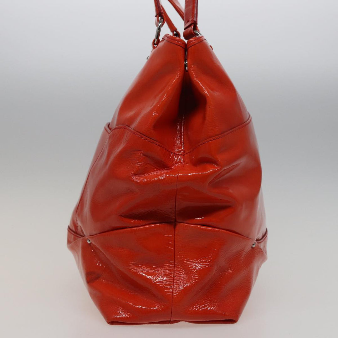 Celine Hand Bag Enamel Orange Auth 78274