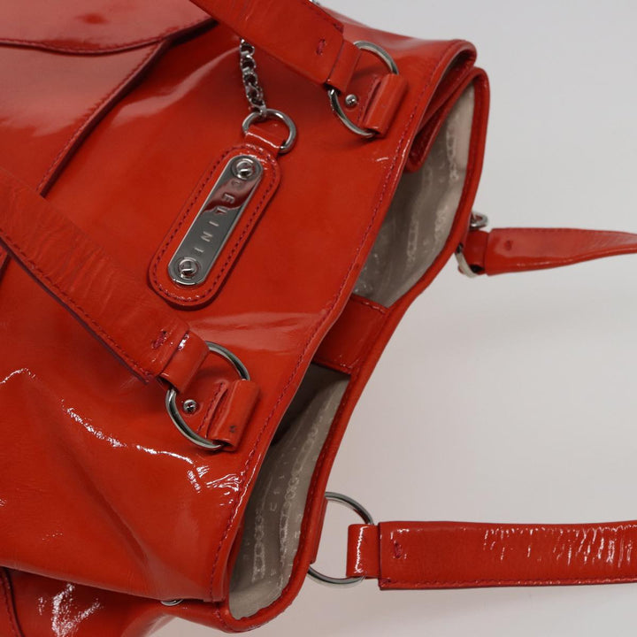 Celine Hand Bag Enamel Orange Auth 78274