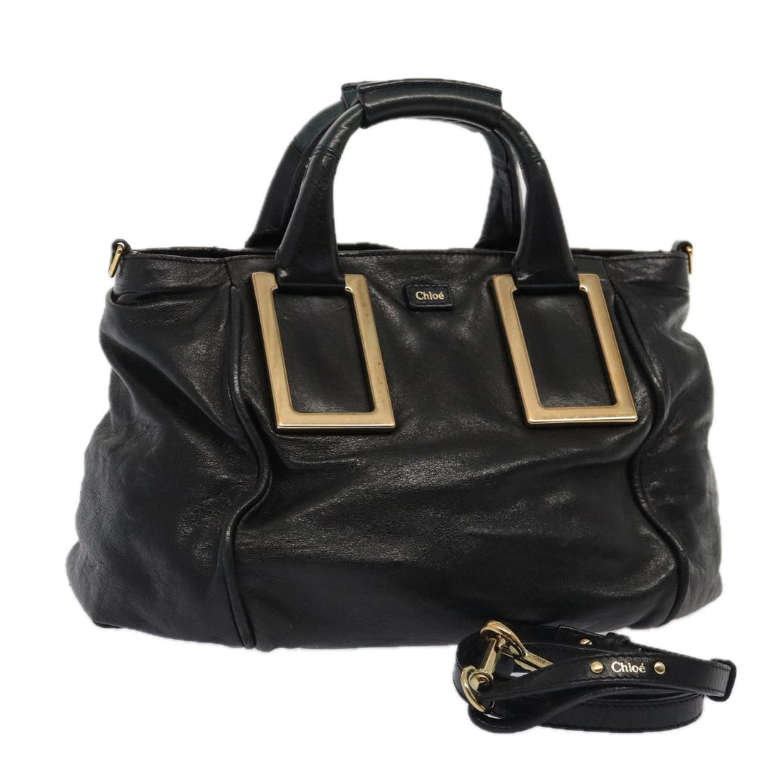 Chloe Etel Hand Bag Leather 2way Black 78290
