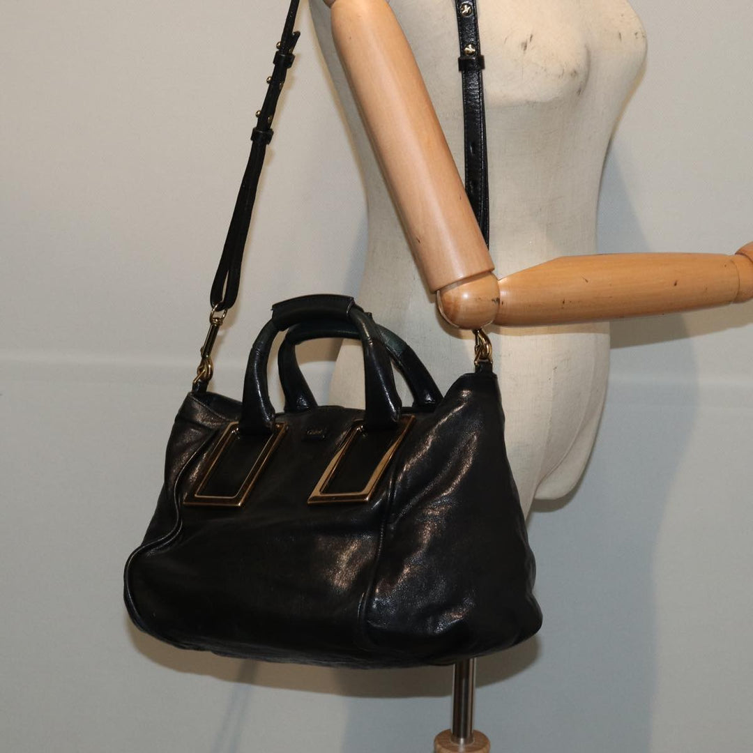 Chloe Etel Hand Bag Leather 2way Black 78290