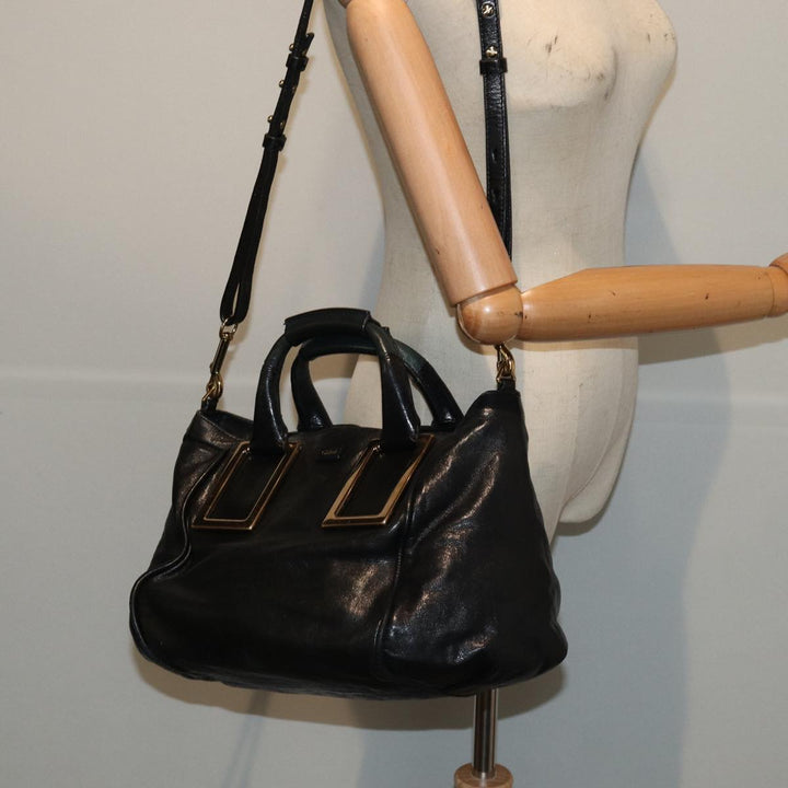 Chloe Etel Hand Bag Leather 2way Black 78290