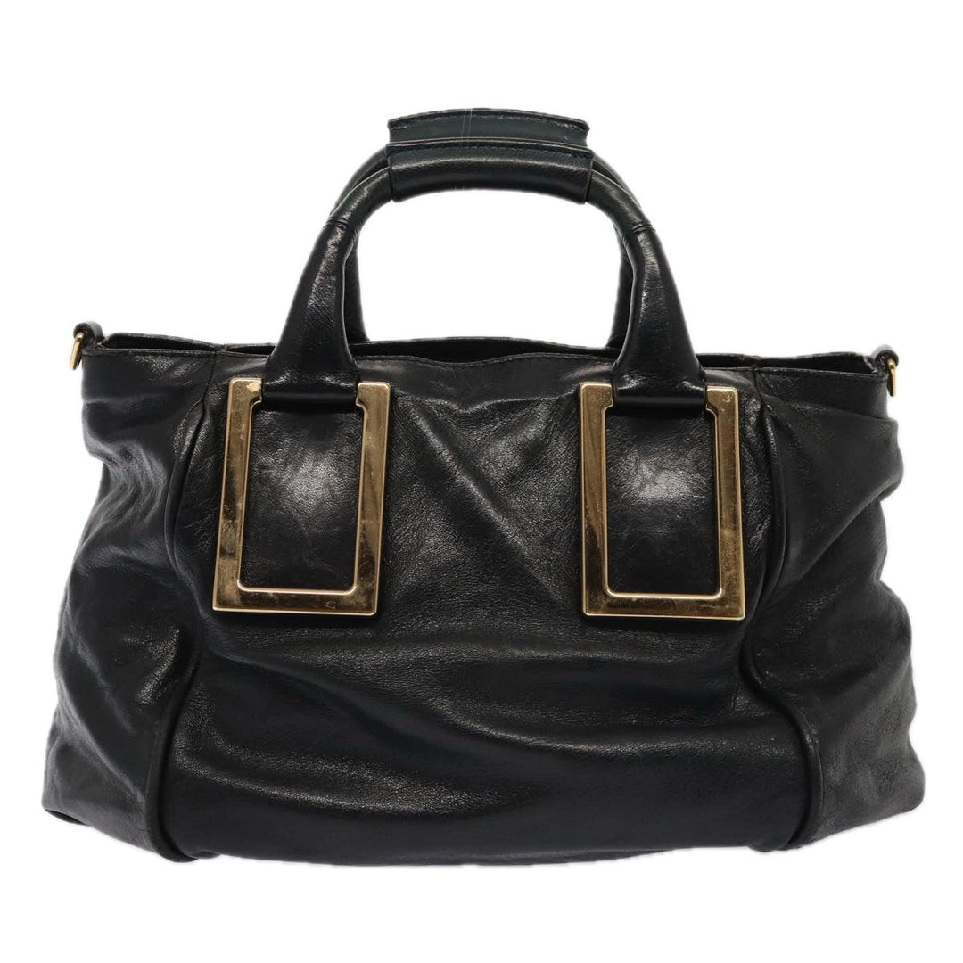 Chloe Etel Hand Bag Leather 2way Black 78290