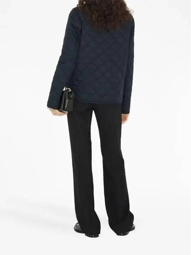 Burberry Corduroy Collar Quilted Jacket Dark Blue