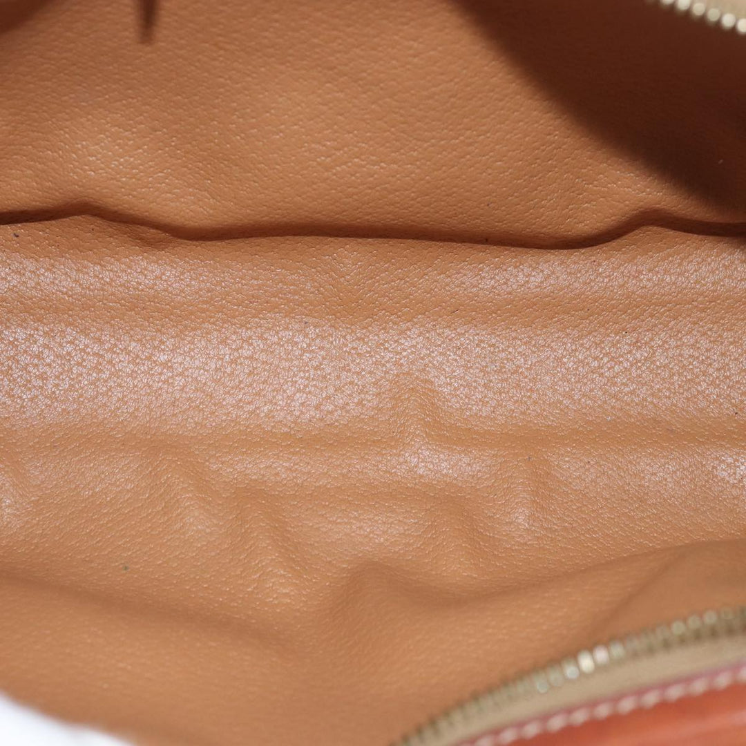 Celine Macadam Canvas Shoulder Bag PVC Leather Brown Auth 78317