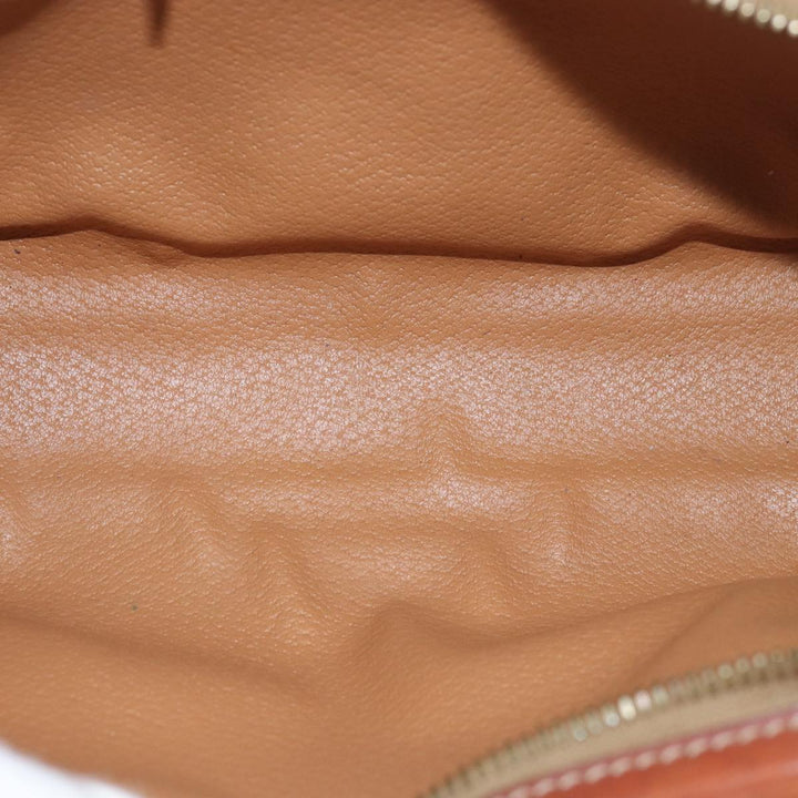 Celine Macadam Canvas Shoulder Bag PVC Leather Brown Auth 78317