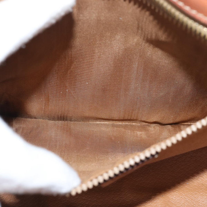 Celine Macadam Canvas Shoulder Bag PVC Leather Brown Auth 78317