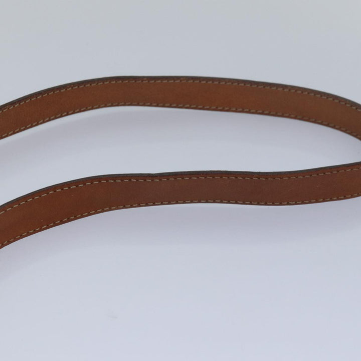 Celine Macadam Canvas Shoulder Bag PVC Leather Brown Auth 78317