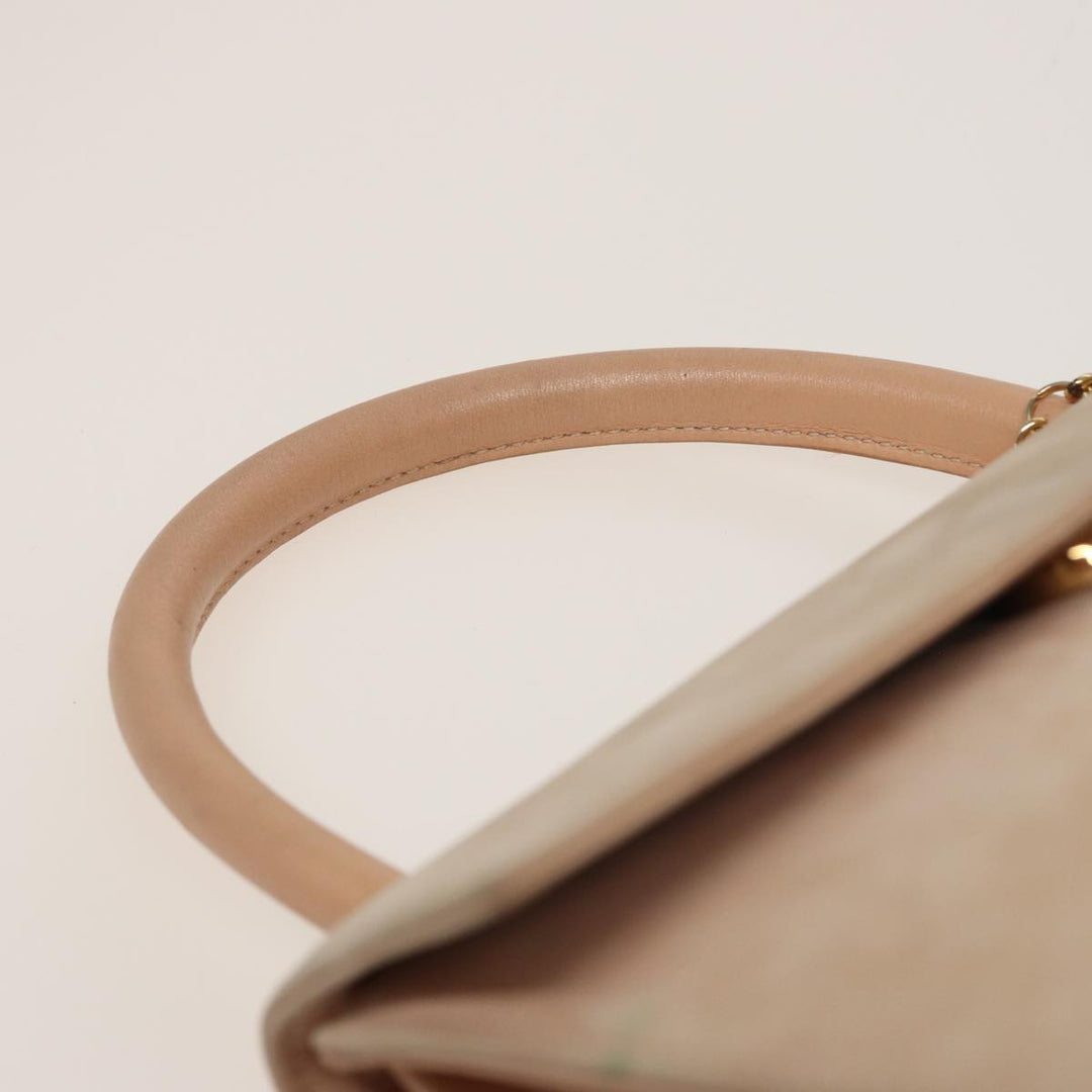 Celine Hand Bag Suede Beige Auth 78321