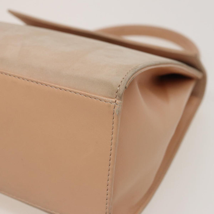 Celine Hand Bag Suede Beige Auth 78321