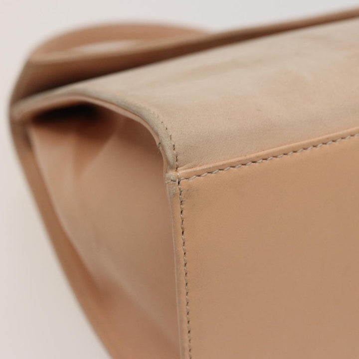 Celine Hand Bag Suede Beige Auth 78321