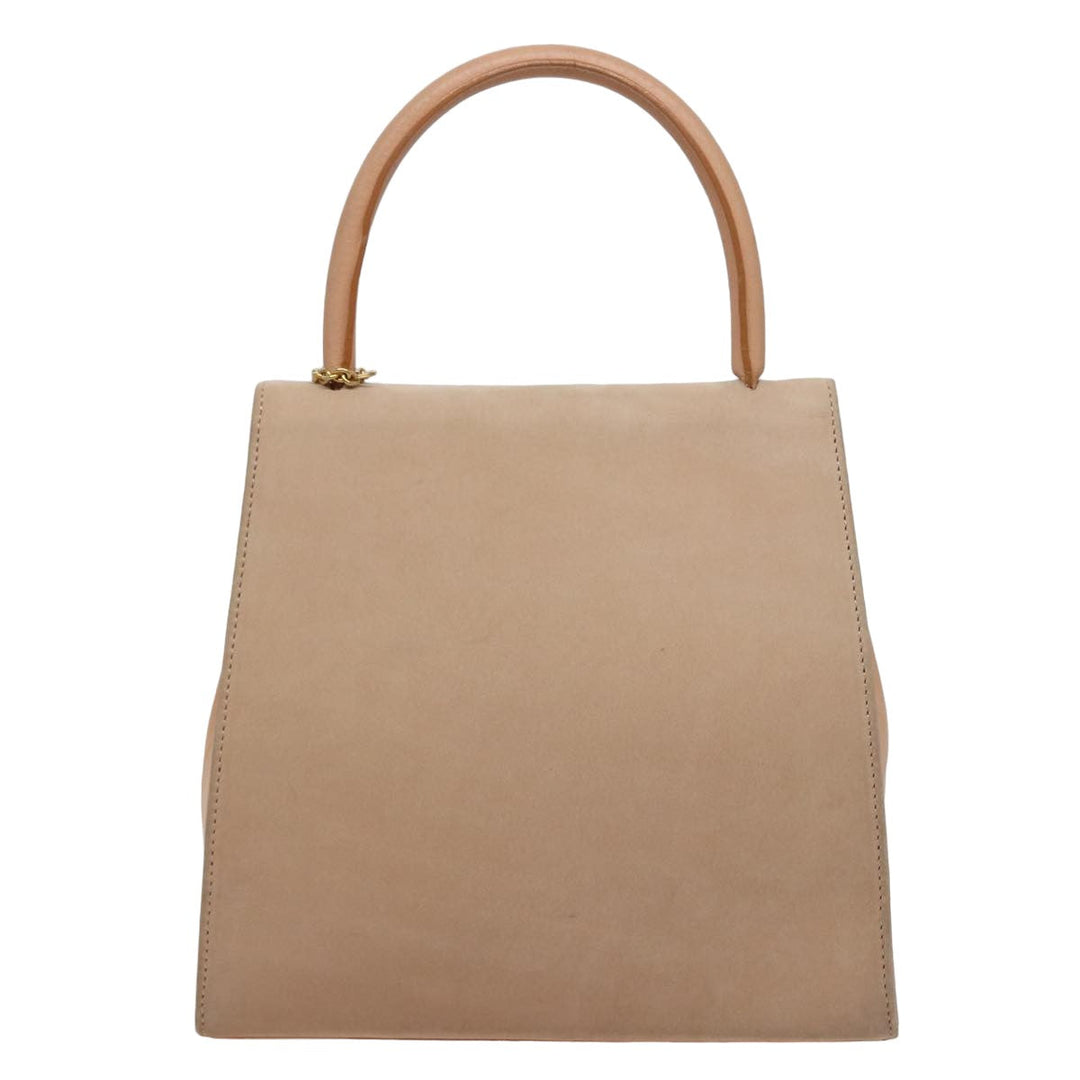 Celine Hand Bag Suede Beige Auth 78321