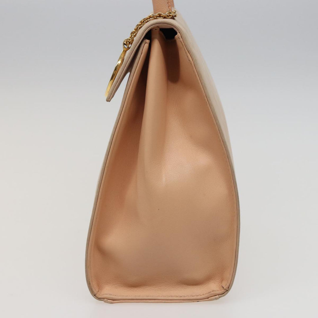 Celine Hand Bag Suede Beige Auth 78321