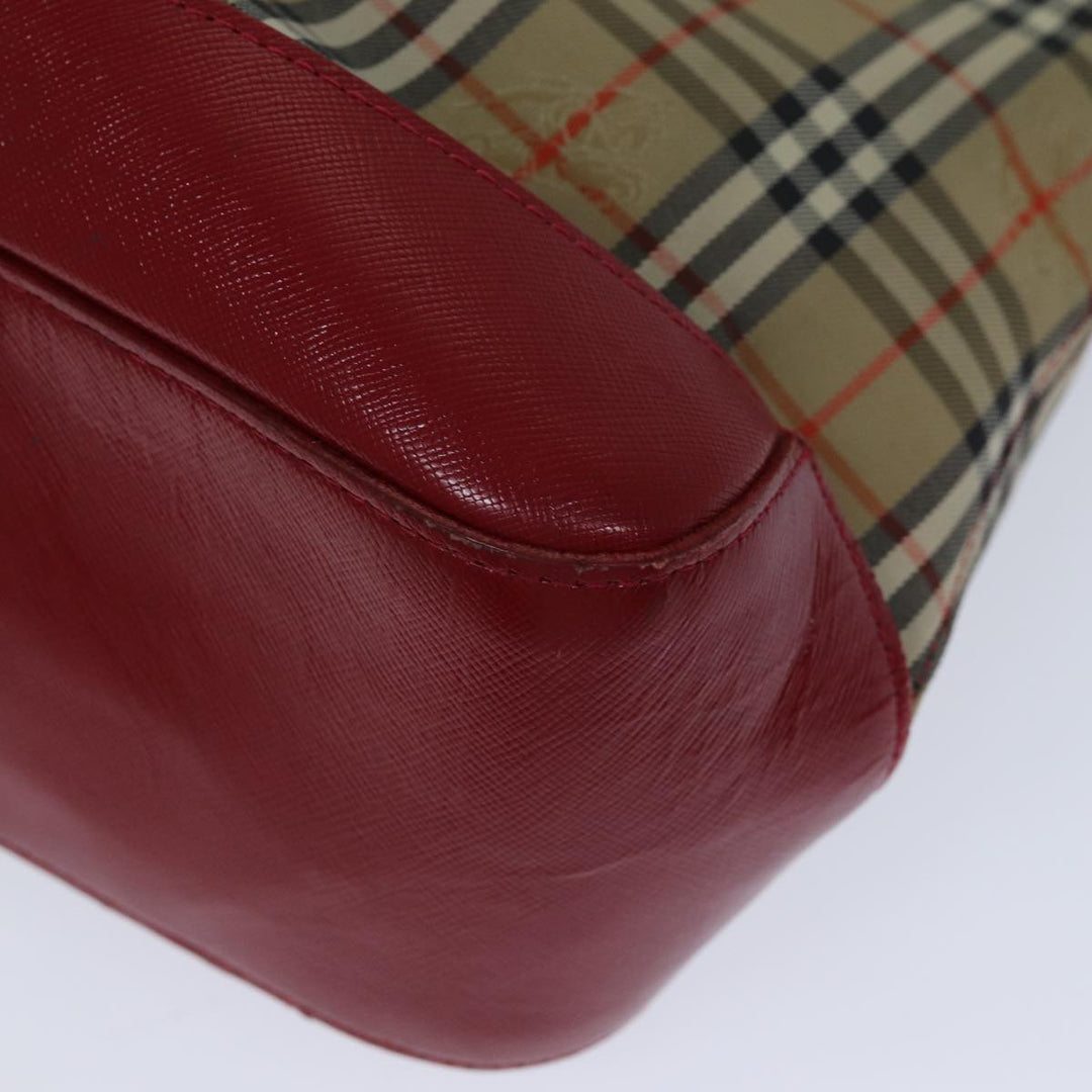 BurberrySs Nova Check Hand Bag Canvas Beige Auth 78335