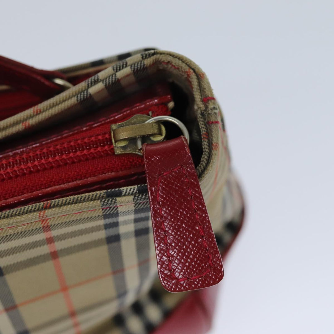 BurberrySs Nova Check Hand Bag Canvas Beige Auth 78335