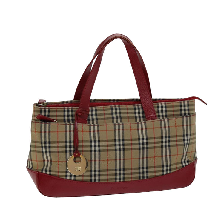 BurberrySs Nova Check Hand Bag Canvas Beige Auth 78335