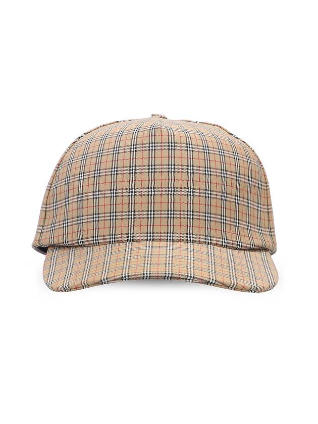 Burberry Cotton Micro Check Ball Cap Beige