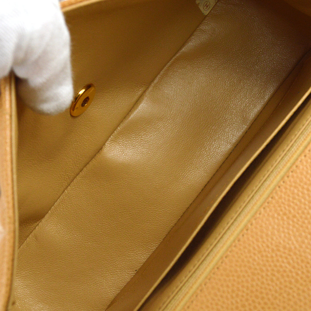 Top Quality Chanel Beige Caviar Small Diana Shoulder Bag