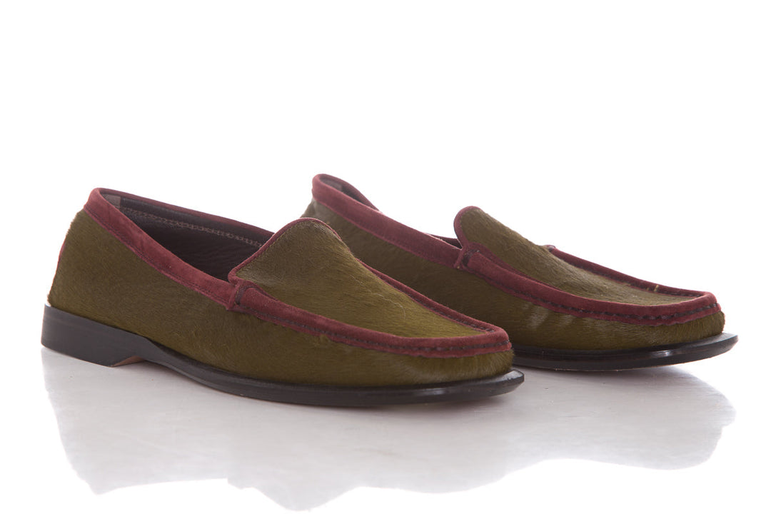 Tod's Olive Pony Hair Loafers SZ 6