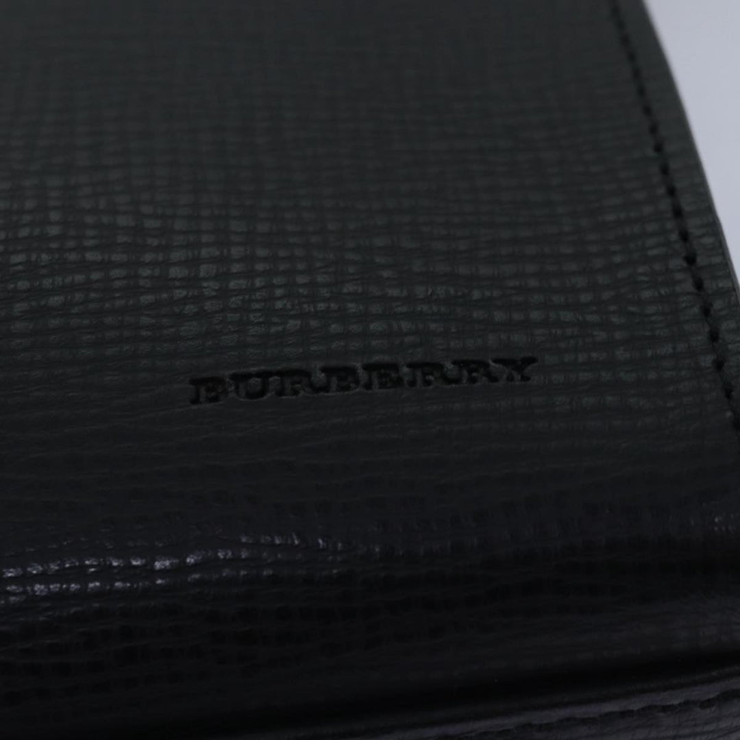 Burberry Clutch Bag Leather Black Auth 78411