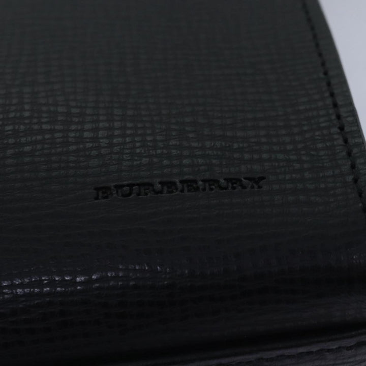 Burberry Clutch Bag Leather Black Auth 78411