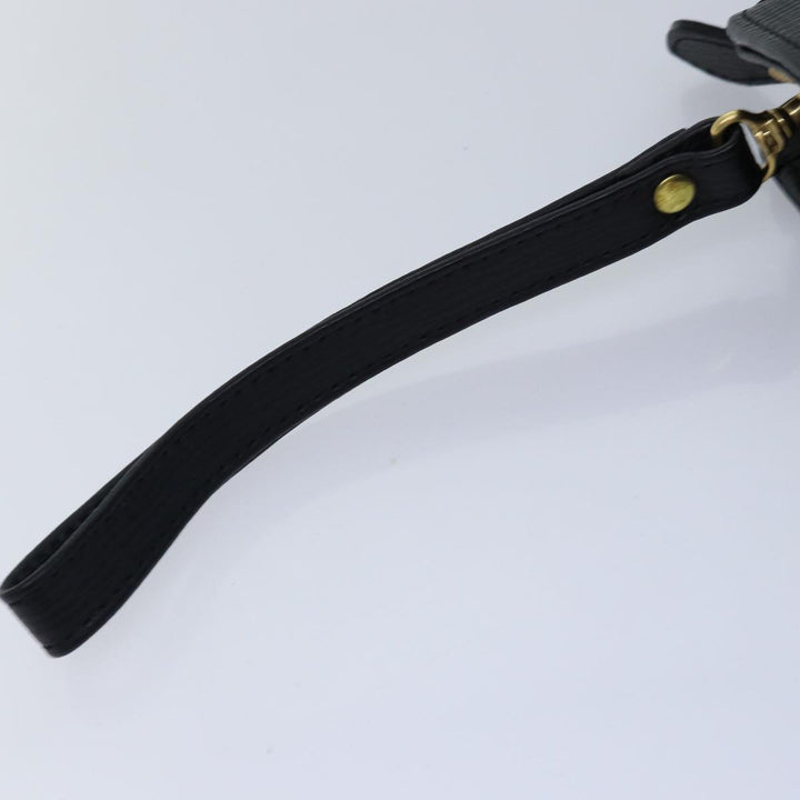 Burberry Clutch Bag Leather Black Auth 78411